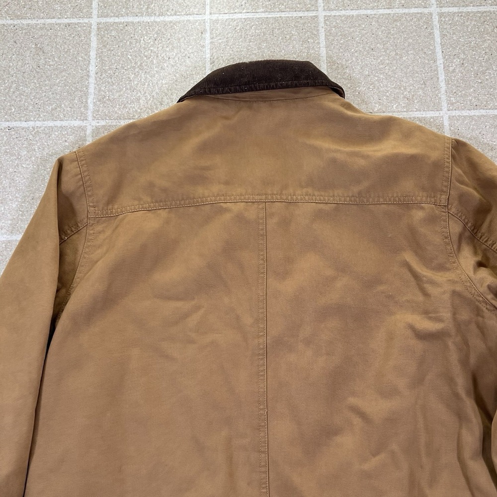 Vintage Lands End Chore Jacket Mens Medium Brown Canvas Barn Field Flannel Lined - Picture 6 of 8
